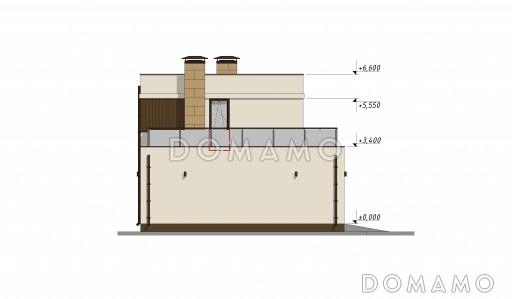 Проект небольшого дома в стиле хай-тек с гаражом S-137 / Фасад 4