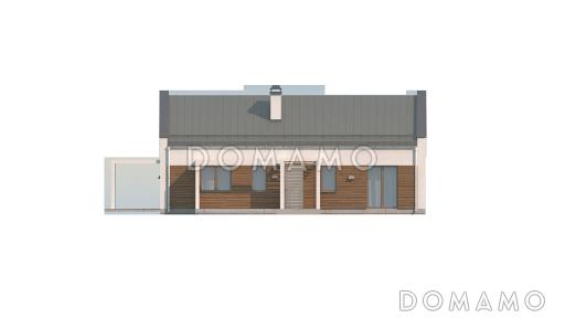 Проект одноэтажного дома из газобетона современного дизайна / Фасад 2