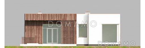 Проект одноэтажного дома в стиле хай-тек с гаражом и спа-бассейном на террасе / Фасад 4