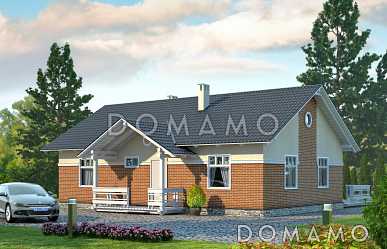 Проект небольшого одноэтажного дома с отделкой клинкером и двумя спальнями