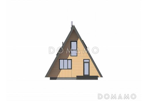 Проект каркасного А-образного дома-шалаша / Фасад 1