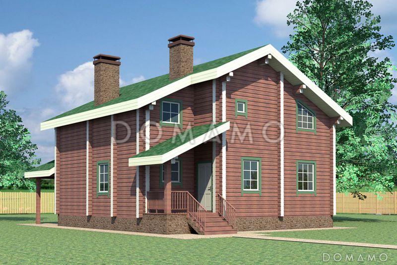Проект деревянного дома с большими и просторными комнатами / 1
