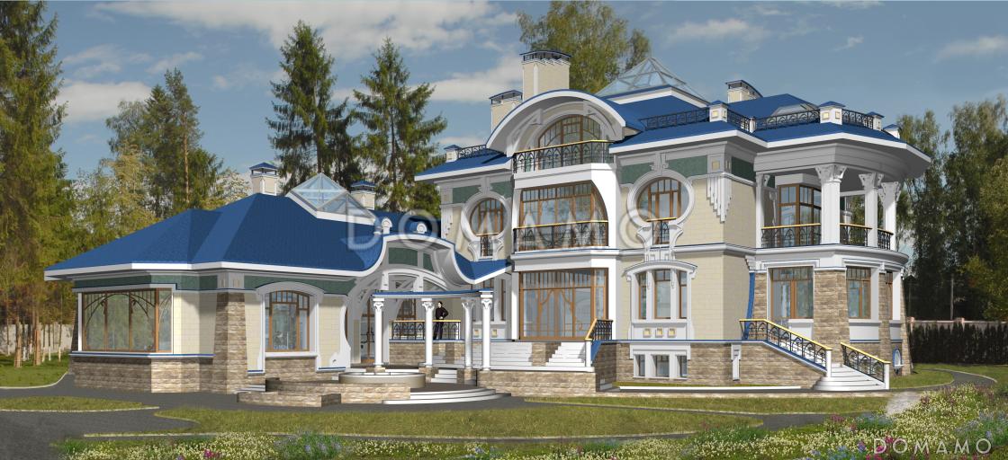 Проект роскошного особняка из кирпича с бассейном на первом этаже / 2