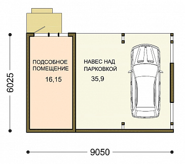 Проект гаражно-хозяйственного комплекса / План 1 этажа Проект гаражно-хозяйственного комплекса / План 1 этажа