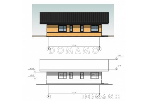 Проект дома с 3 спальнями, кабинетом на мансарде и вторым светом в кухне-столовой / Фасад 3