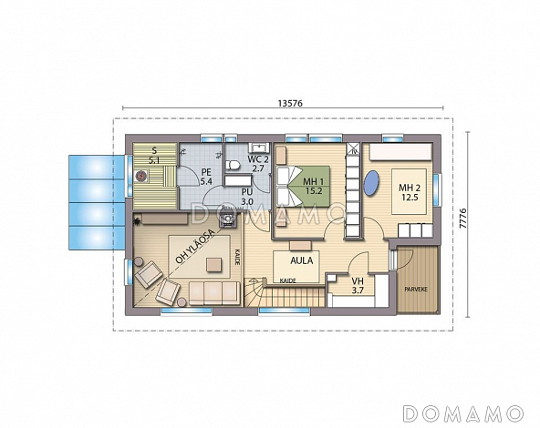 Проект дома с большой кухней-столовой / План 2 этажа