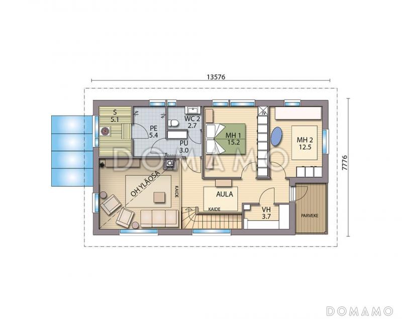 Проект дома с большой кухней-столовой / План 2 этажа