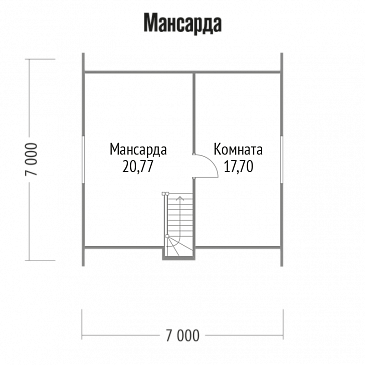 Проект простого, но уютного дома для сезонного проживания / План мансардного этажа Проект простого, но уютного дома для сезонного проживания / План мансардного этажа