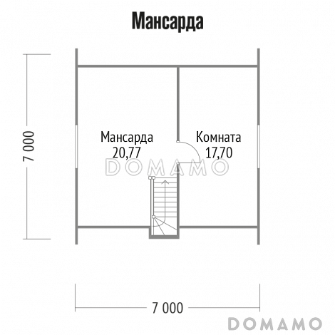 Проект простого, но уютного дома для сезонного проживания / План мансардного этажа Проект простого, но уютного дома для сезонного проживания / План мансардного этажа