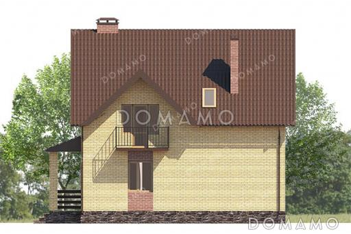 Проект компактного дома с тремя спальнями, котельной и изолированной кухней / Фасад 2