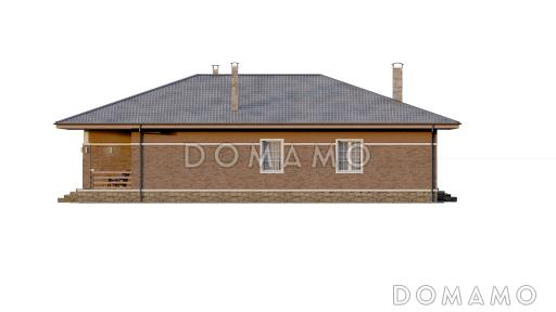 Проект одноэтажного дома с просторной кухней-гостиной и террасой / Фасад 3