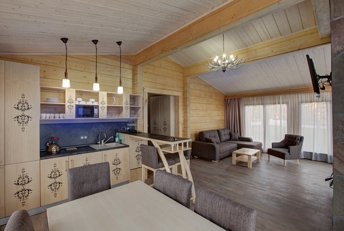 Проект одноэтажного дома из клееного бруса общей площадью 100 м. кв.