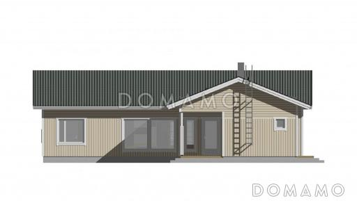 Проект каркасного дома г-образной формы в плане / Фасад 1