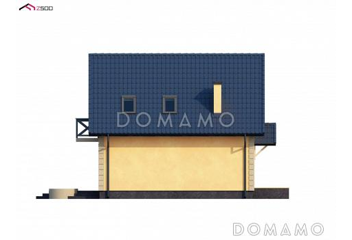 Проект одноэтажного дома из газобетона с мансардой и просторной гостиной / Фасад 3