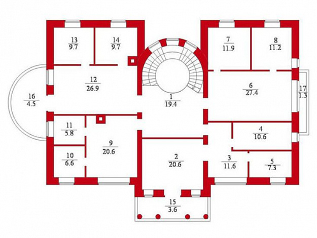 Проект дома с сауной / План 2 этажа