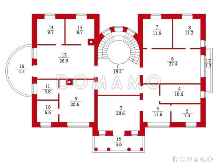 Проект дома с сауной / План 2 этажа