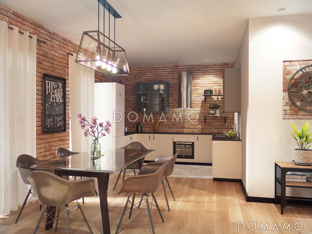 Проект двухэтажного дома по технологии ЛСТК с окнами в пол в гостиной