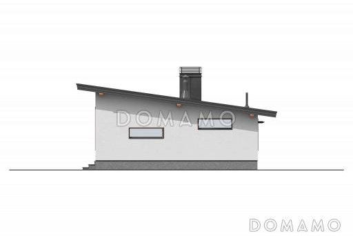 Проект небольшого дома с одной спальней и парной / Фасад 4