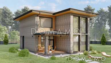 Проект стильного двухэтажного коттеджа со вторым светом в стиле Райт S-228-2