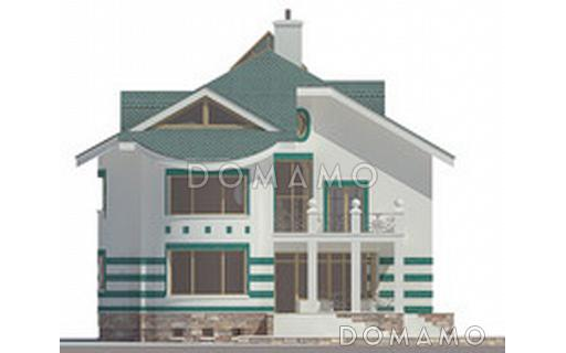 Проект современного дома с мансардным и цокольным этажом / Фасад 4