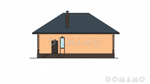 Проект загородного дома с ванной и душевой, просторной гостиной, гардеробной с окном, кладовой в котельной / Фасад 4