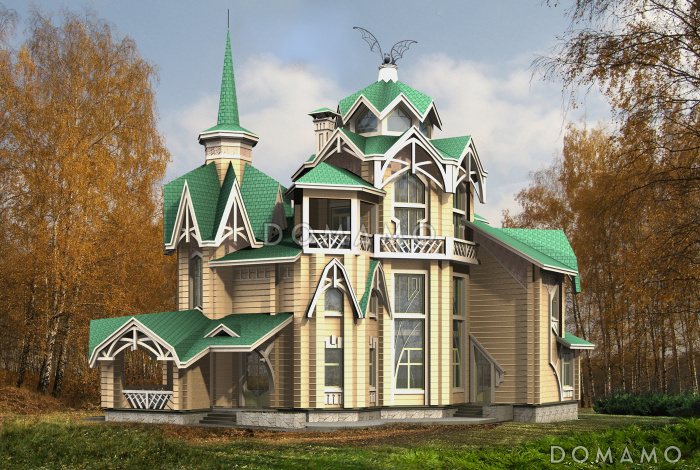 Коттедж с причудливыми башенками Коттедж с причудливыми башенками