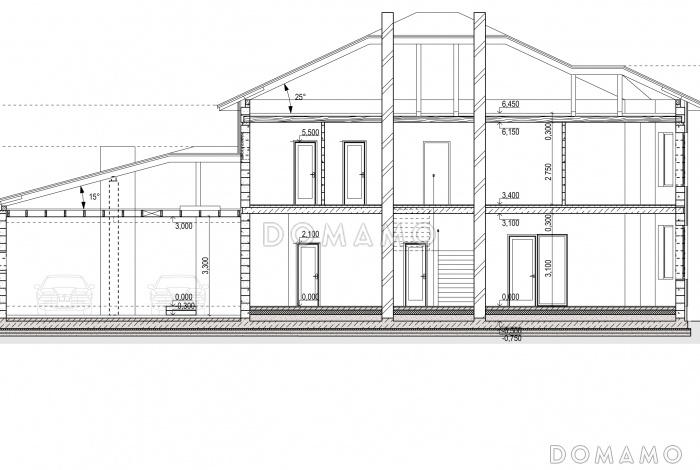 Проект загородного дома с гаражом, сауной, террасой, спортзалом Проект загородного дома с гаражом, сауной, террасой, спортзалом