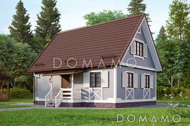Проект малогабаритного дома из клееного бруса с мансардой