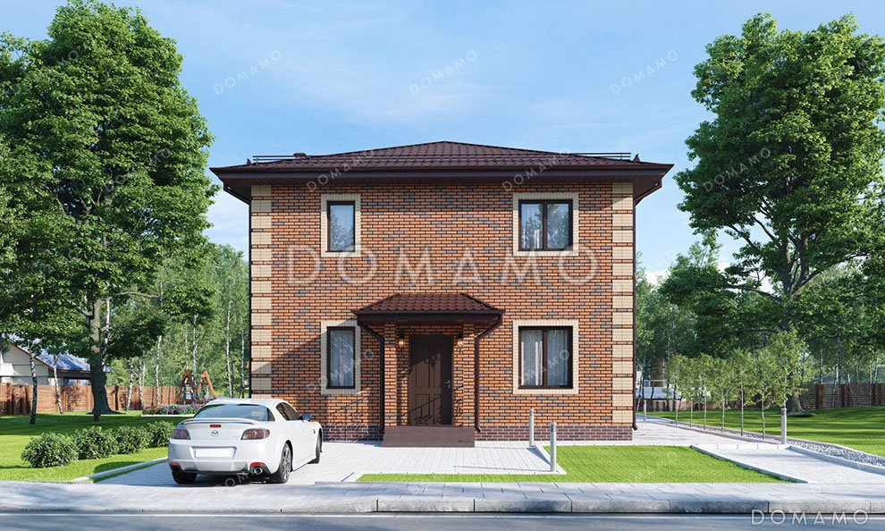 Проект двухэтажного дома с большой гостиной и столовой / 2