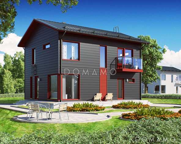 Проект двухэтажного каркасного дома 9х7