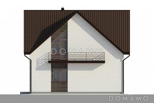 Компактный коттедж с 4 спальнями и гаражом на 1 машину / Фасад 4 Компактный коттедж с 4 спальнями и гаражом на 1 машину / Фасад 4