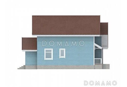 Проект каркасного дома со вторым светом и маленькой сауной / Фасад 4