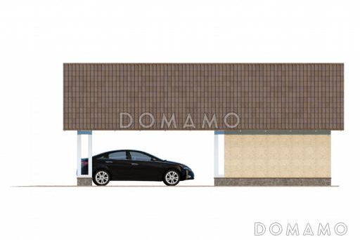 Проект навеса и хозблока с подъёмными воротами / Фасад 4