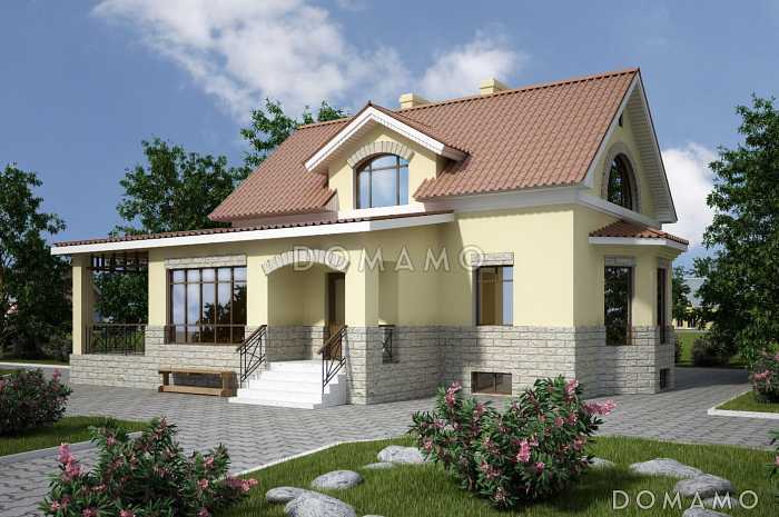 Проект кирпичного дома с верандой Проект кирпичного дома с верандой