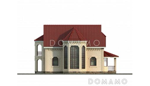 Проект большого коттеджа с зимним садом и гаражом / Фасад 2