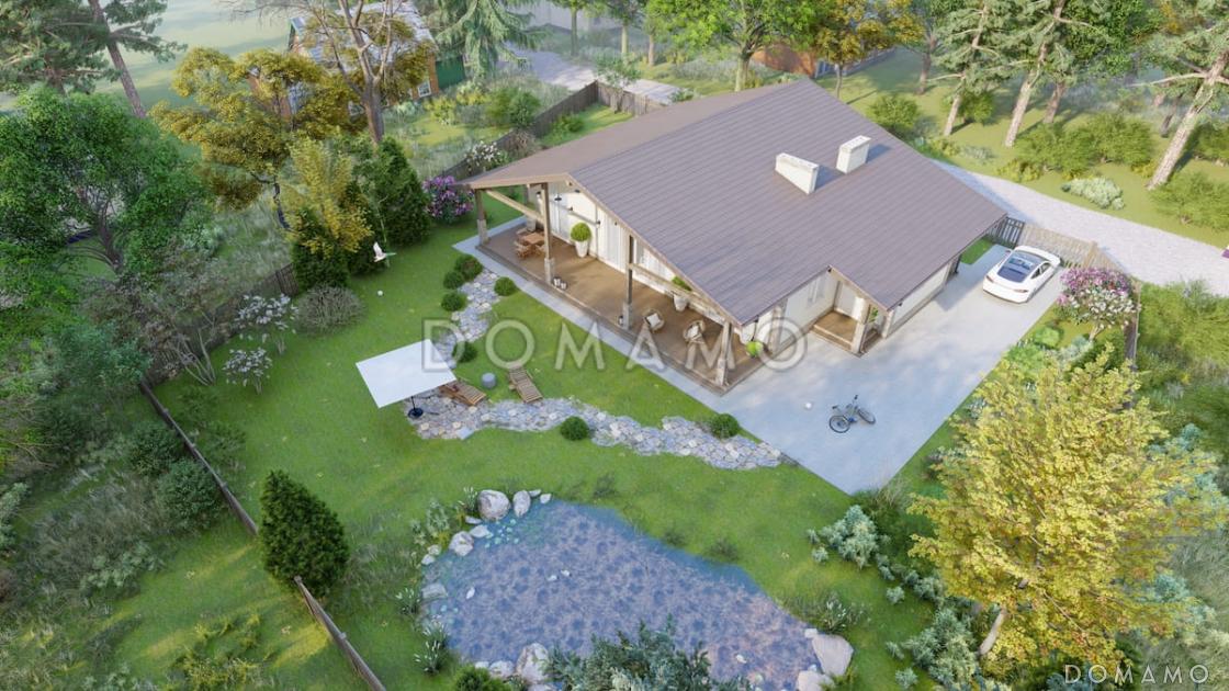 Проект дома с мансардой, вторым светом, большой гостиной и 4 спальнями / 5