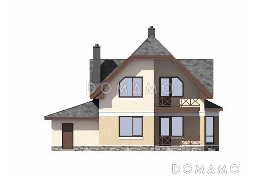 Проект дома из газобетона с двумя входами в котельную / Фасад 3