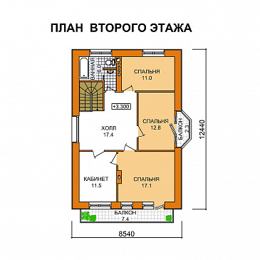 Проект кирпичного дома с мансардным этажом и эркером / План мансардного этажа Проект кирпичного дома с мансардным этажом и эркером / План мансардного этажа