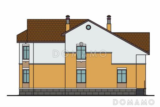 Проект кирпичного дома с большими, выразительными эркерами / Фасад 3