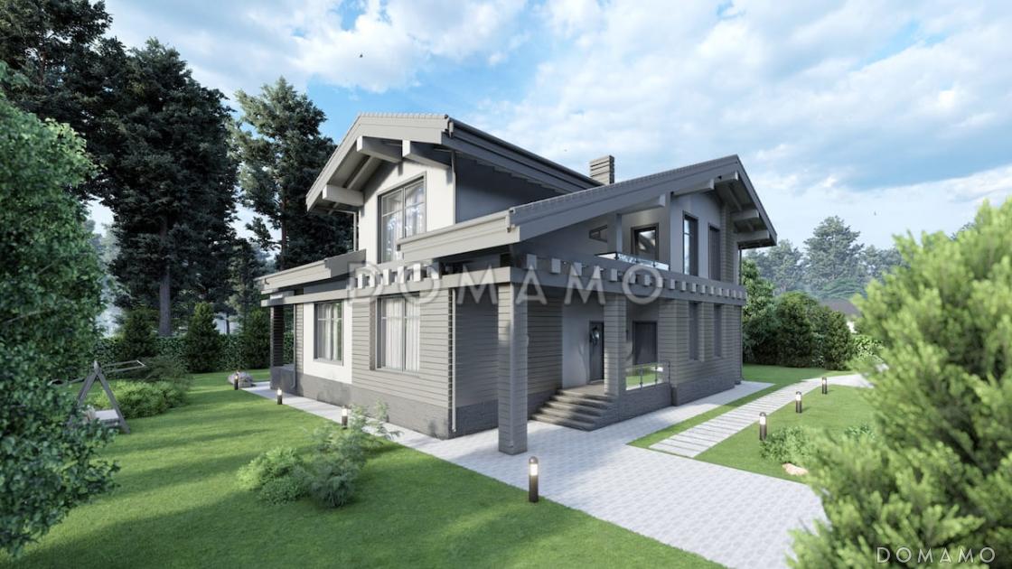 Проект мансардного дома с сауной, вторым светом, террасой и балконом / 5