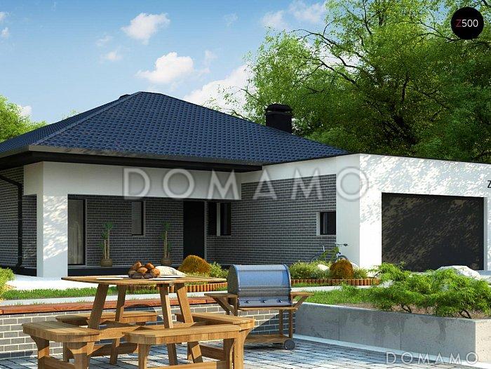 Проект комфортного одноэтажного дома из кирпича с тремя спальнями, кабинетом и гаражом / 6