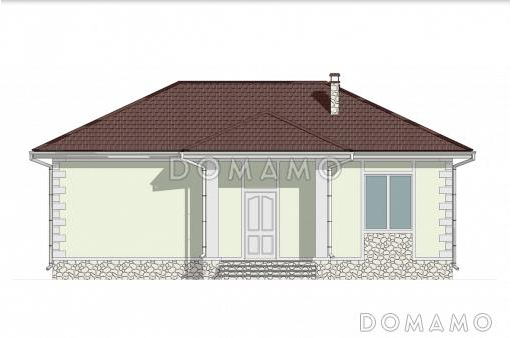 Проект компактного одноэтажного дома из газобетона для небольшой семьи / Фасад 4
