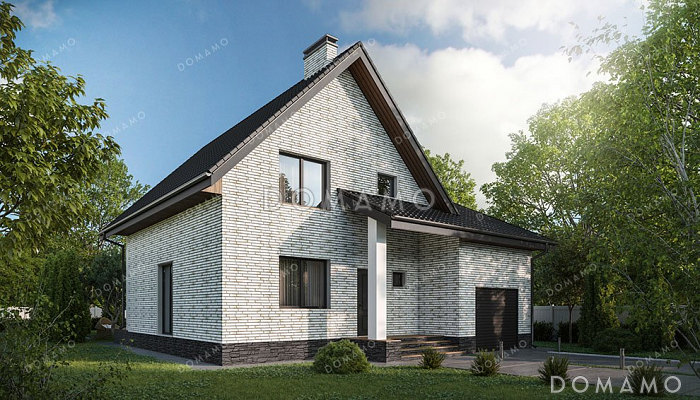 Проект одноэтажного дома с мансардой и гаражом на два авто Проект одноэтажного дома с мансардой и гаражом на два авто