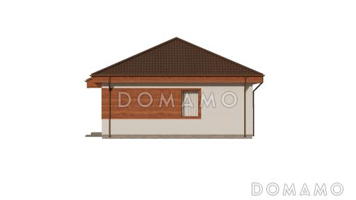 Проект одноэтажного каркасного дома с большой террасой и двумя спальнями / Фасад 8