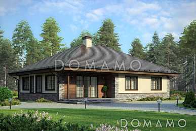 Проект среднего одноэтажного дома из газобетона