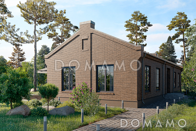 Проект дома с 4 спальнями, кабинетом и просторной дневной зоной с террасой