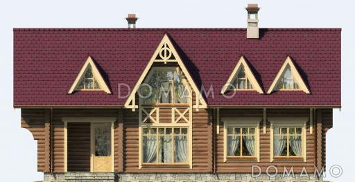 Проект деревянного дома с отдельным входом в котельную / Фасад 2