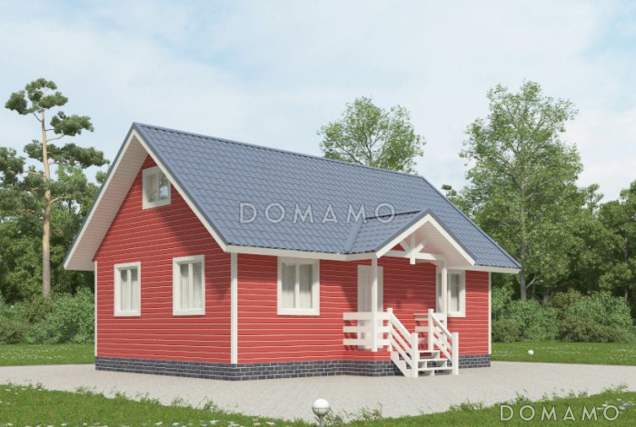 Проект яркого каркасного дома