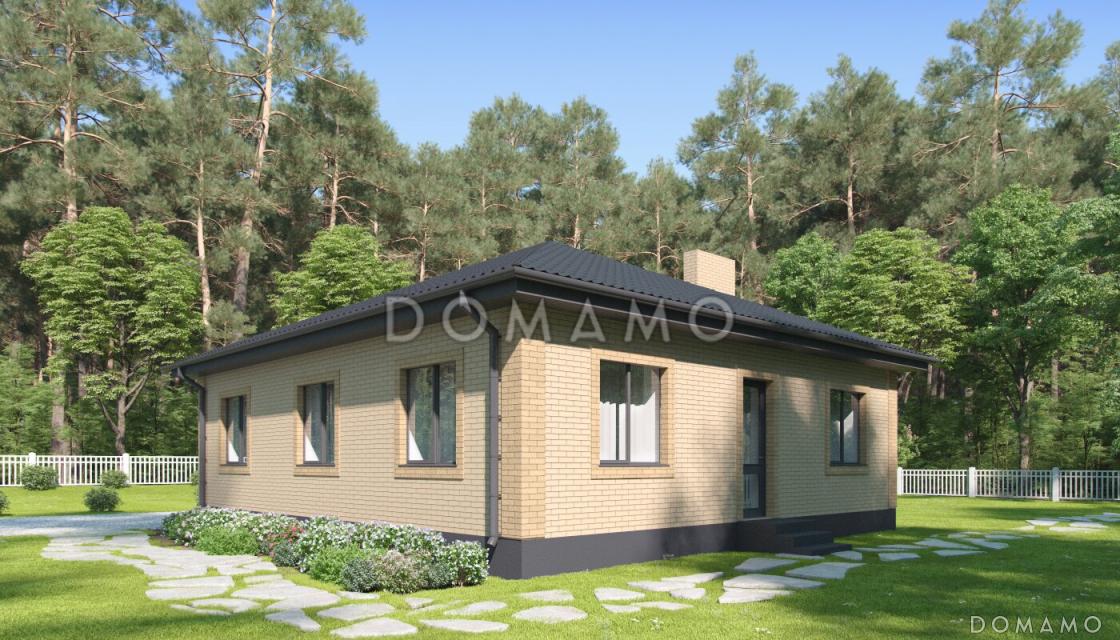 Проект загородного дома с кухней-столовой в ширину дома, тремя спальнями, двумя санузлами / 5