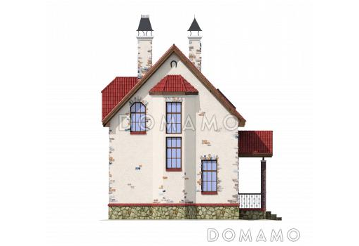 Проект экономичного каркасного дома. / Фасад 4